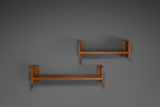 Image 1 of Beautiful Oak Wood Giuseppe Rivadossi Shelves, Italy 1970s