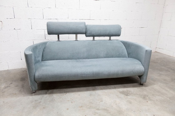 Image 1 of "Negresco" Sofa, designed by Bernard Massot for Neology France, in moiré velvet