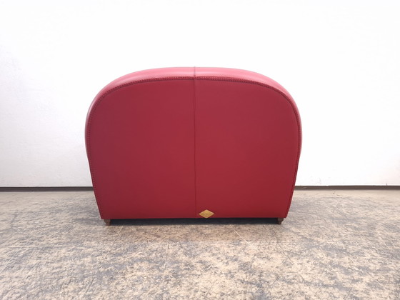 Image 1 of Poltrona Frau Vanity Fair Sofa Rode Tweezits Designer Sofa Lederen Sofa