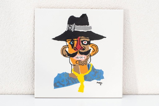 Campesino (paysan) - César Manrique - carrelage mural art 1985 Lanzarote millésime rare – wanddecoratie, Ceramic