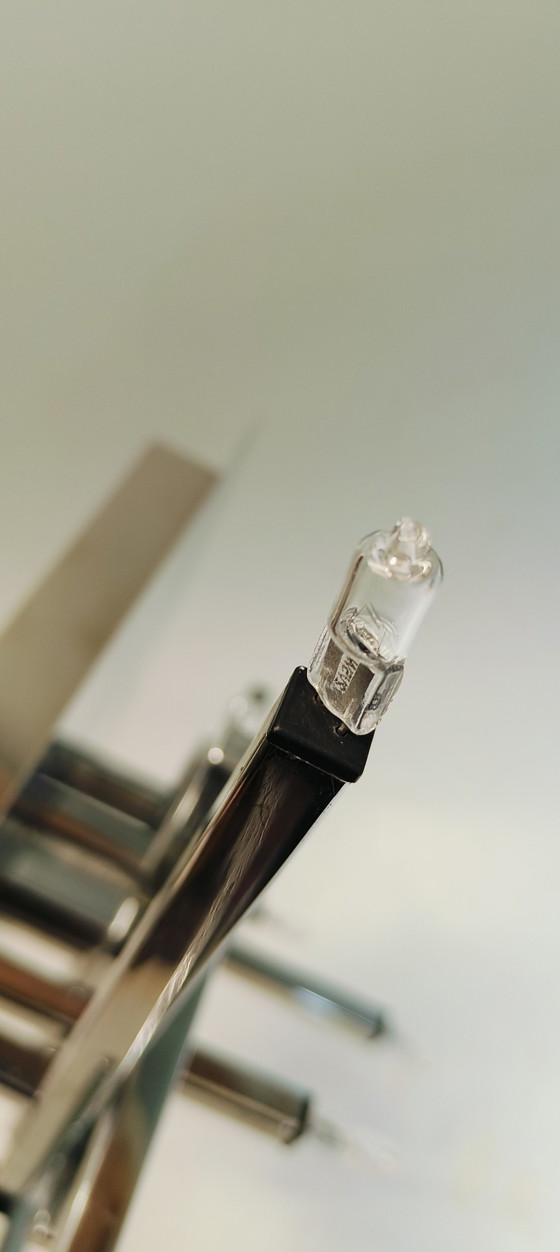 Image 1 of Modernist chrome sofa Germany halogen ceiling lamp from the 1980s in the style of Sciolari