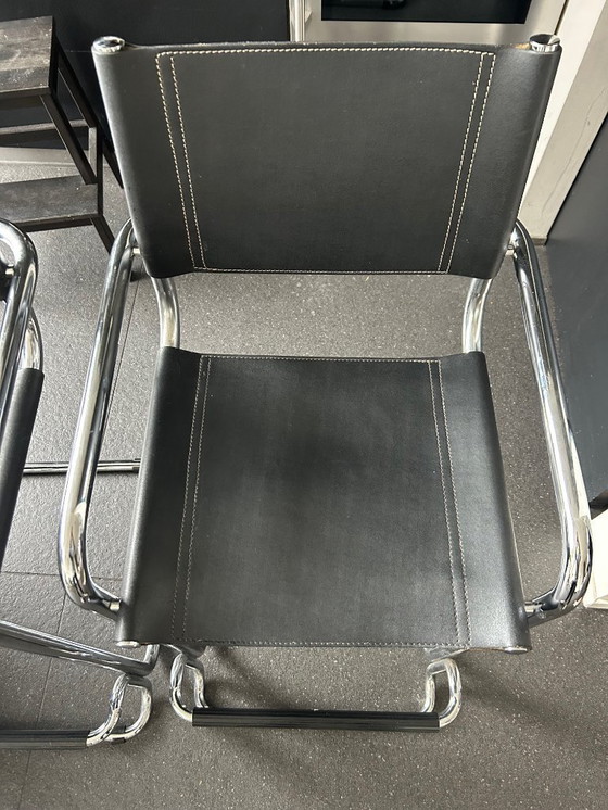 Image 1 of 2x sgabelli da bar Bauhaus (Mart Stam) - cantilever neri