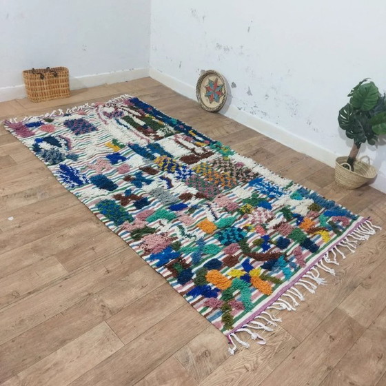 Image 1 of Berber-Psychedelic-Teppich aus Naturwolle – Handgefertigtes Unikat (257 × 144 cm)