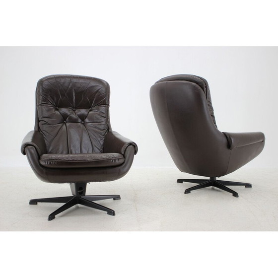 Image 1 of Pair of vintage leather lounge armchairs by Peem, Scandinavia 1970