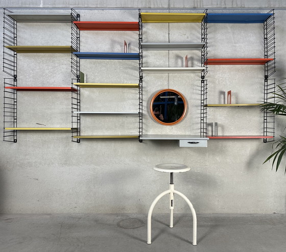 Image 1 of Vintage wandrek + desk Tomado incl. spiegel, kruk, boekensteunen