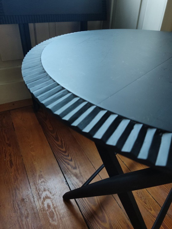 Image 1 of 1x Zanat folding table round, maple black, garden table, small dining table
