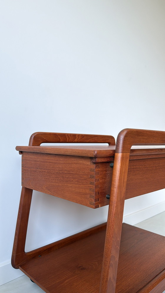 Image 1 of Vintage Danish wooden trolley / serving trolley from Sika Møbler