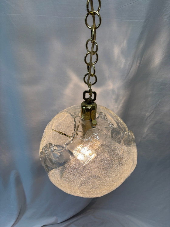 Vintage Kaiser Leuchten XL Pendant Lamp 70s Murano Glass, Gold (photo 8 of 15)