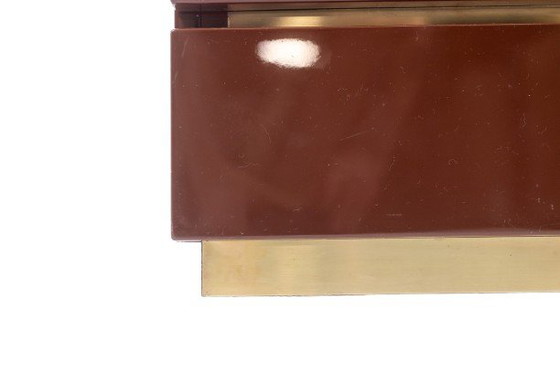 Jean-Claude Mahey. Ladekast van gelakt hout. Jaren 70-80. – Ladekasten, Wood, Brass (photo 6 of 8)