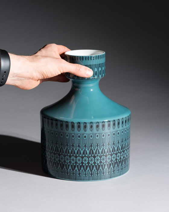 Image 1 of Dúo de jarrones Rosenthal Studio-Line Turquesa Púrpura Diseño gráfico de Theo Baumann Raro