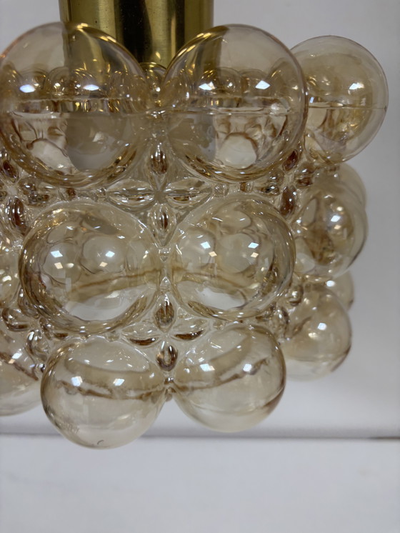 Image 1 of Exclusieve Limburg Helena Tynell “Bubble Lamp” – Amber / goud kleurig glas