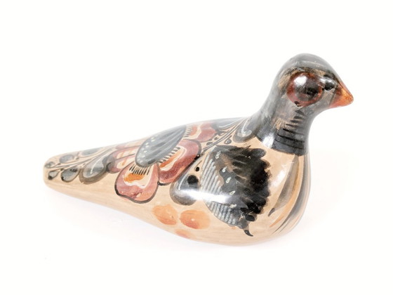 Image 1 of Paire de colombes mexicaines en céramique Tonala | Figurines d'art populaire peintes à la main des années 1970