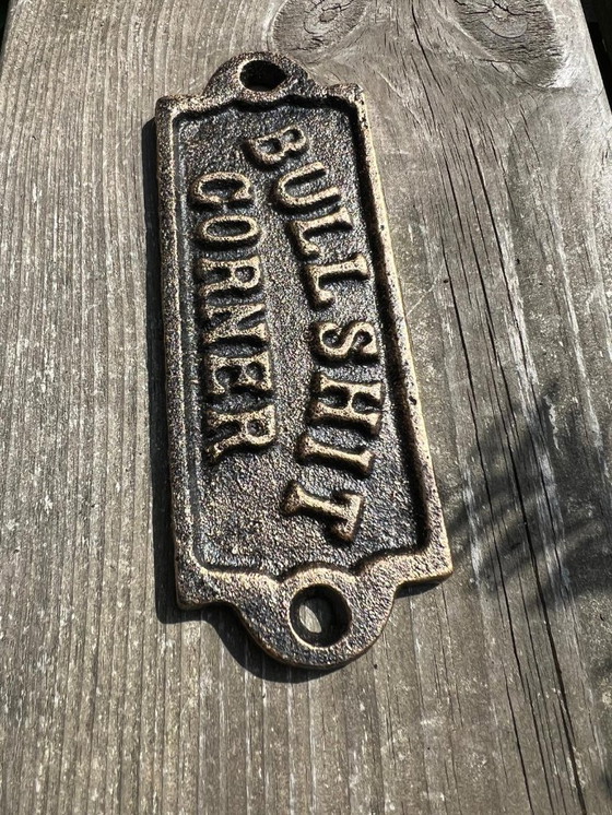 Image 1 of Cast Iron Wall Sign – “Bullshit Corner” - Free Shipping