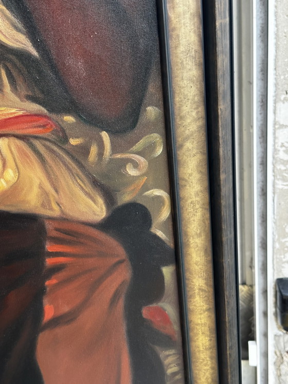 Image 1 of Monumental oil on canvas after Eugène Delacroix – Women of Algiers in their apartment