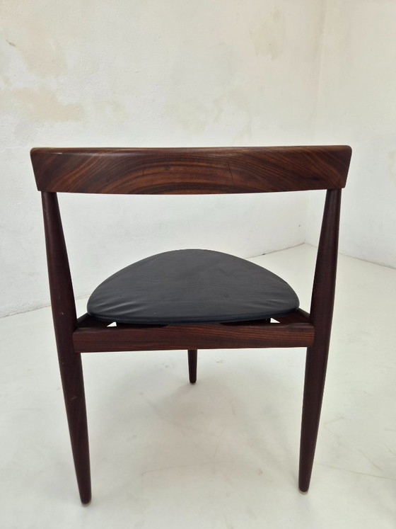 Sedia da pranzo Roundette in teak di Hans Olsen per Frem Rojle, anni '60 – Sedie da pranzo, Leather, Wood (photo 7 of 25)