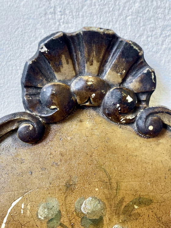 Image 1 of Napoleon III style wooden tray, painted between 1860 and 1880