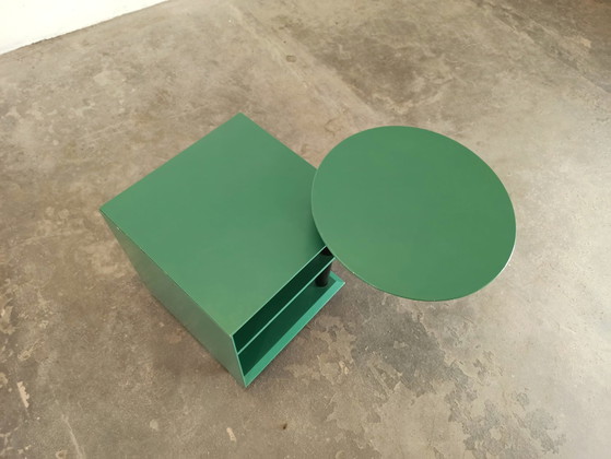 Image 1 of Vintage postmodern bijzettafeltje, groen
