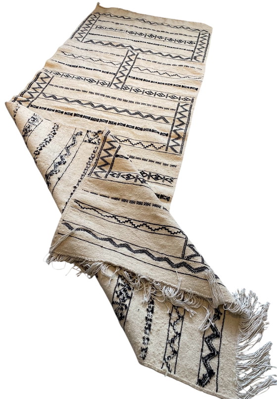 Image 1 of Chemin de table Kelim authentique tissé à la main – 290 x 100 cm – Art berbère des montagnes de l'Atlas