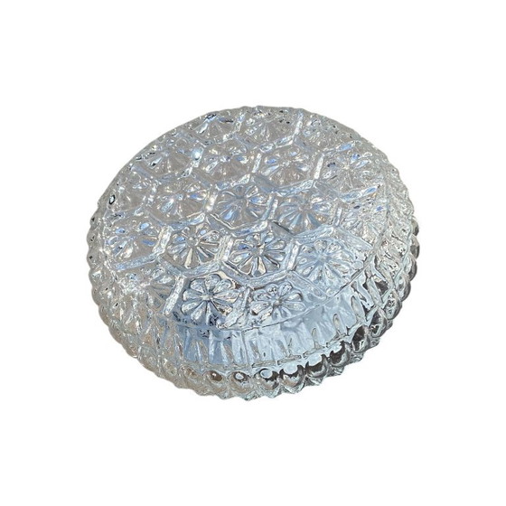 Lampada da parete/soffitto rotonda in vetro con piccoli fiori, stile vintage anni '70-'80. – Plafoniere, Glass (photo 9 of 9)