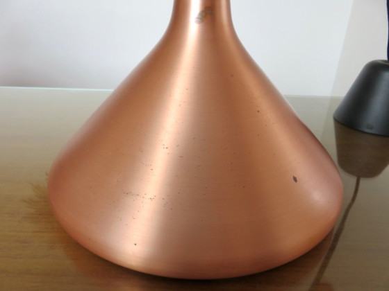 Image 1 of Scandinavian copper and wood pendant light from the 80s