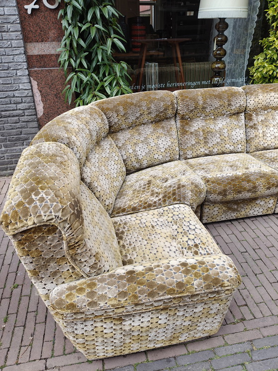 Image 1 of Canapé modulaire vintage, motif à écailles des années 70