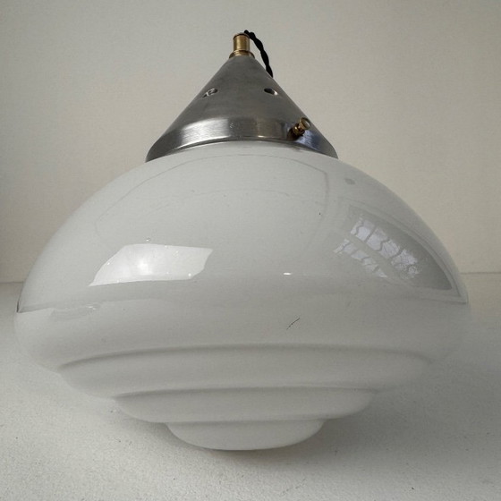 Image 1 of ANTIKE ART-DECO-OPALIN-HÄNGERLEUCHTE