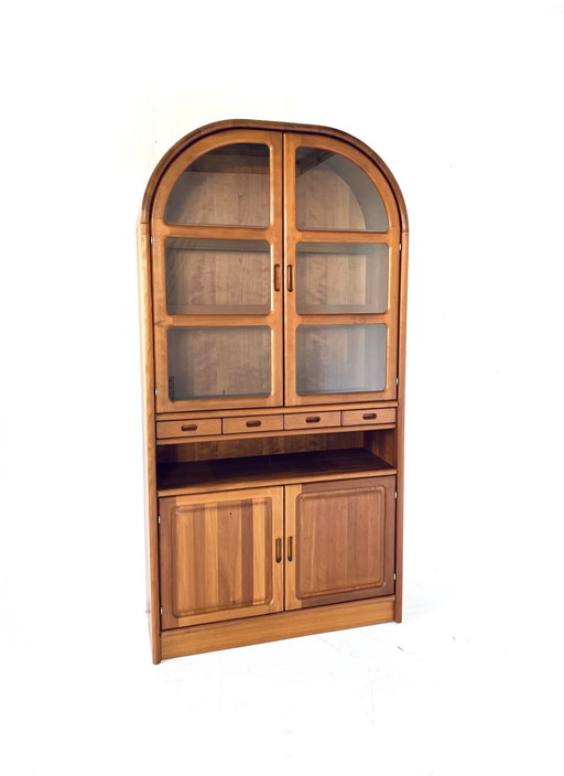 Armoire vintage en teck avec vitrine, Dyrlund '70s
