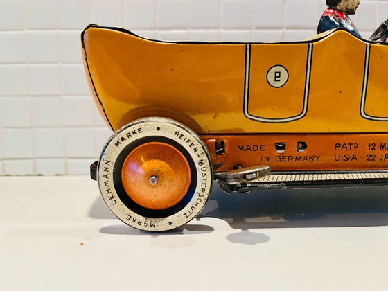 Image 1 of Voiture de tourisme décapotable Lehmann Velleda avec figurine de pilote EPL 730 1900-1910 JOUET EN FER-BLANC