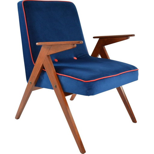 Poltrona Bunny vintage blu reale anni '60