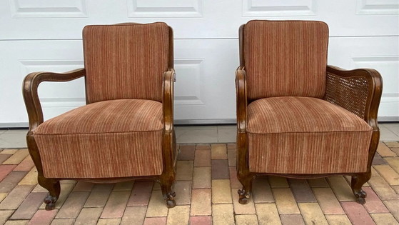 Antique Italian Armchair set of 2 1930s – Wicker, Rattan, Italian Design (photo 6 of 9)