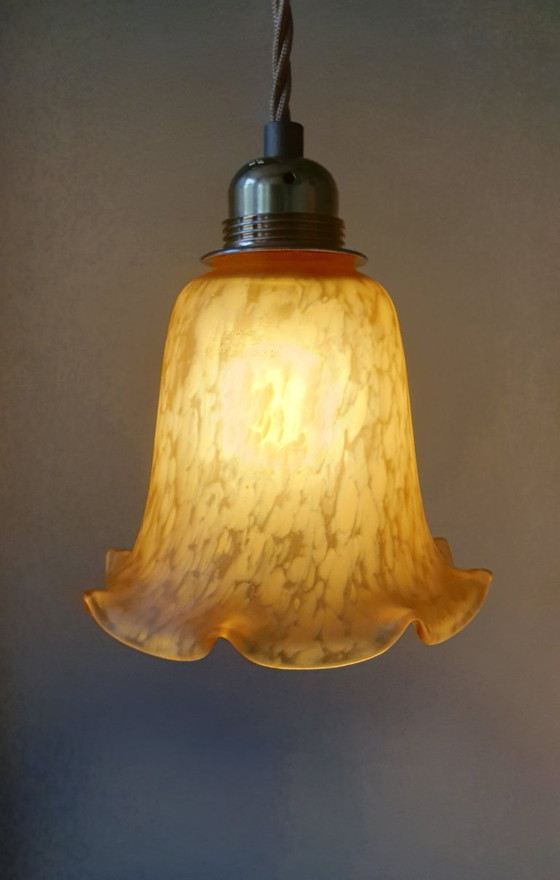Image 1 of Set van 2 Vintage Murano hanglampen - Mid Century - amber kleur