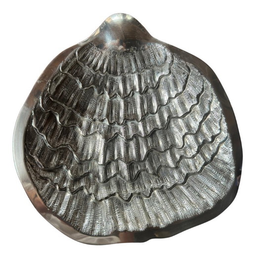 Große versilberte Muschelschale - Wiskemann - 1950er Jahre