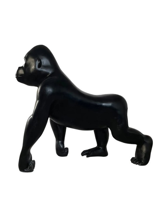 Image 1 of Fiberglas-Skulptur – Gorilla – Schwarz