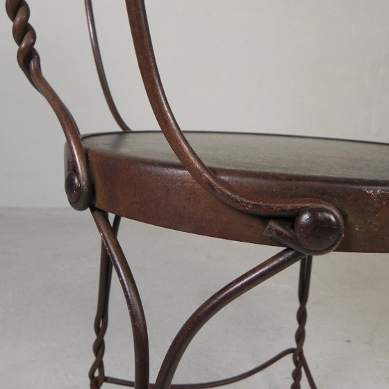 Image 1 of Elegant steel American ice cream parlor chair, 1940s