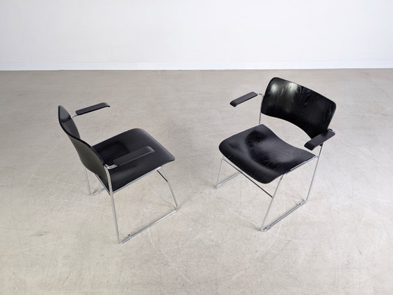 Image 1 of Originele set van 4 Howe 40/4 stoelen David Rowland Midcentury stapelstoel