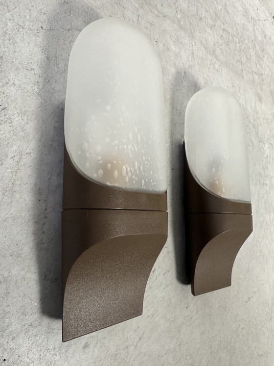 Image 1 of 2x Lampada da parete vintage in vetro smerigliato - Hans Popp