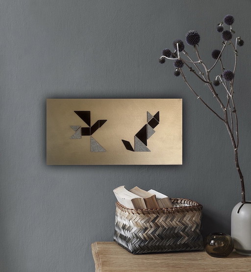 Abstract Schilderij Met Eco Rubber
