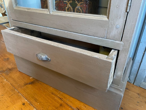 Image 1 of Display cabinet, china cabinet, collection cabinet with drawer, French antique