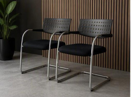 Set of 2 Original Vitra Visavis Chairs – Antonio Citterio – Dining chairs, Plastic, Metal (photo 4 of 5)
