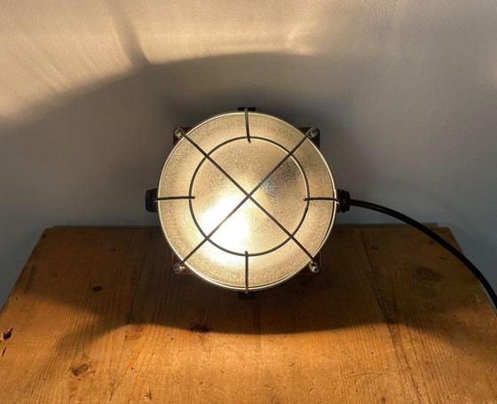 Image 1 of Applique ou plafonnier industriel en bakélite brune, années 1970