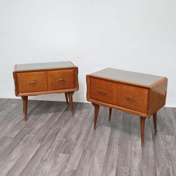 Image 1 of Coppia Di Comodini Gio Ponti Style Mid-Century 1950’s Modernariato Design