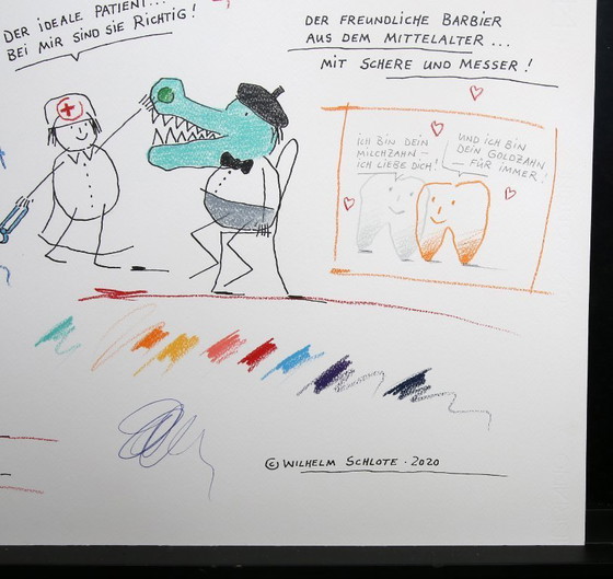 Image 1 of Schlote, Wilhelm - Once upon a time there was a tooth - Original design drawing - signed UNIKAT