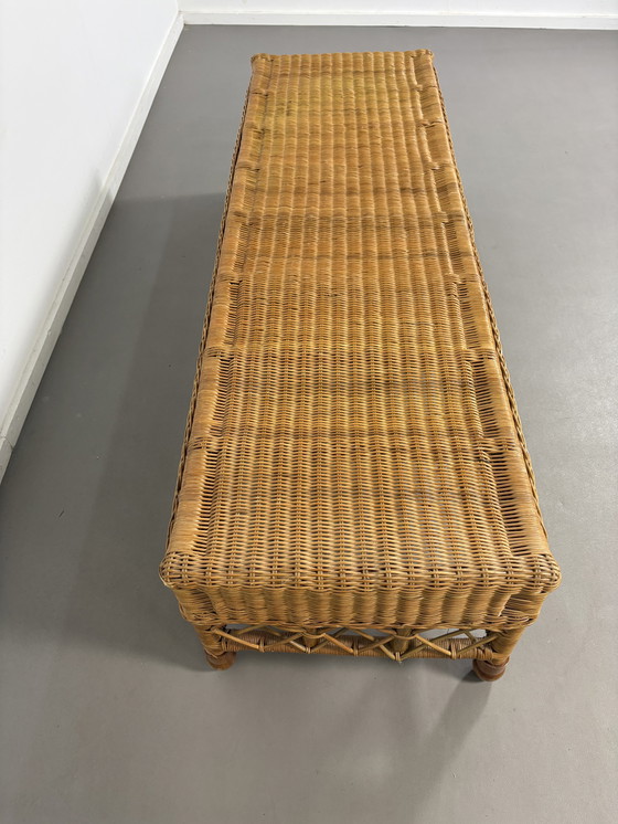 Image 1 of Vintage Rotan Rieten Bankje jaren' 70