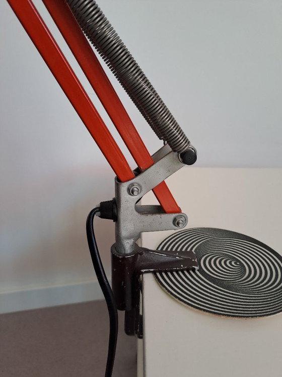 Image 1 of Orange desk lamp with table clamp