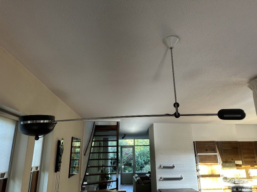 Lámpara colgante con contrapeso, negro y plata