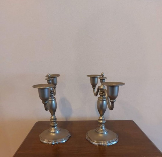 Portacandele 1950 Royal Holland 95% stagno, Metallo, Tessile, Grigio (foto 3 di 7)