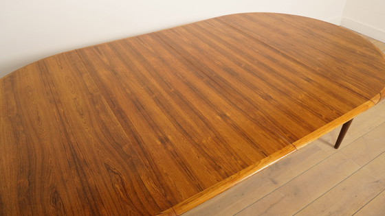 Image 1 of Table de salle à manger ronde vintage | Bois de rose | extensible