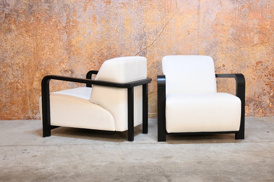 Image 1 of Zwei weiße Leolux Hemingway Designer-Sessel aus Leder