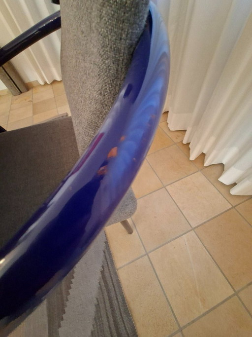 Mandarijnstoel van Ettore Sottsass voor Knoll, blauw