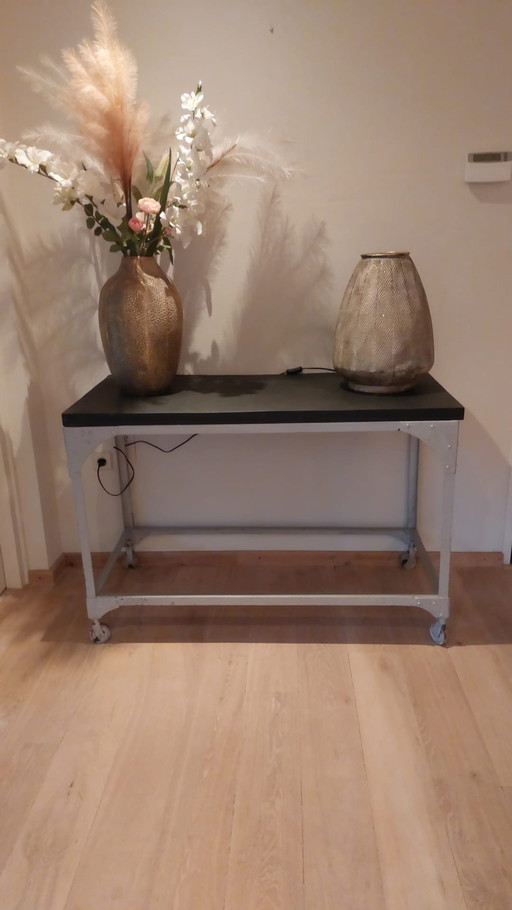 Industrial Vintage Side Table with Character!